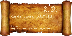 Karácsony Dávid névjegykártya