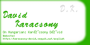 david karacsony business card